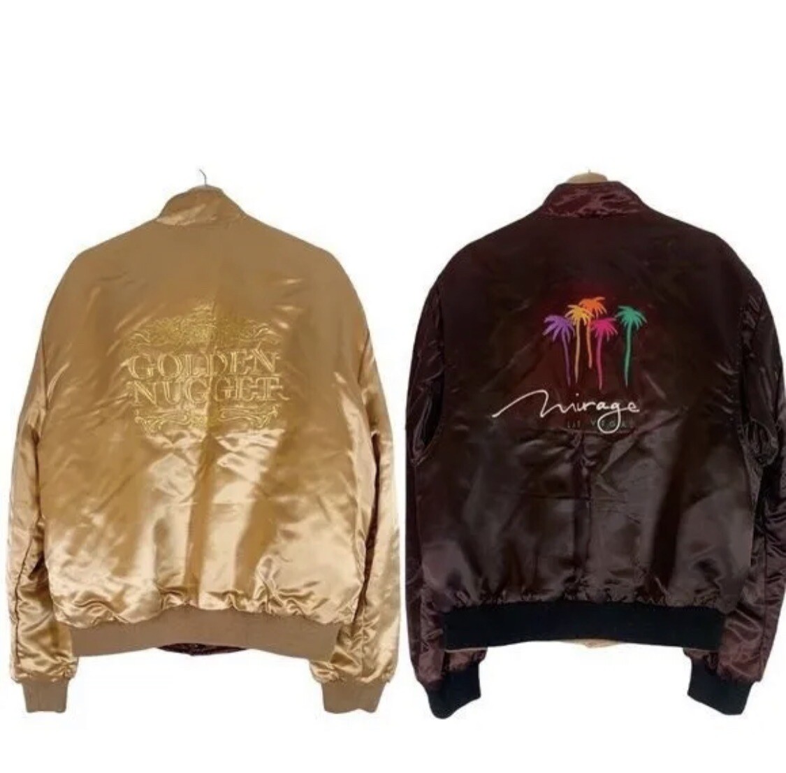 Vintage Las Vegas Mirage Golden Nugget Reversible Satin