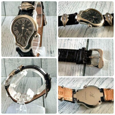SALVADOR DALI ソフトウォッチ レディース 腕時計 Salvador Dali Watch Softwatch Lips Black and Silver 25mm Ladies
