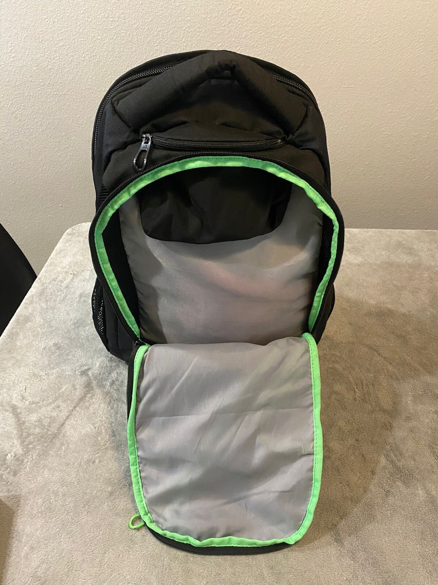 adidas black and green backpack