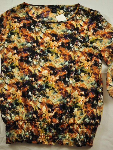 womens Thesis top size small long sleeve pull-over modern print crew neck neutra - Picture 5 of 8