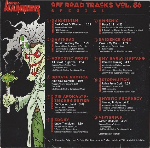 OFF ROAD TRACKS VOL. 86 - METAL HAMMER DEZEMBER 2004 - PROMO CD COMPILATION - Bild 2 von 2