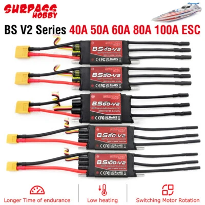 SURPASS HOBBY BS-V2 Brushless ESC Waterproof 40A 50A 60A 80A 100A For RC Boat