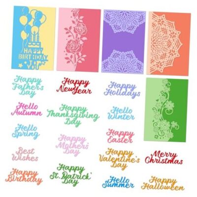 Word Metal Die Cut for Card Making Flower Assorted Rose Flower Edge Die Cut
