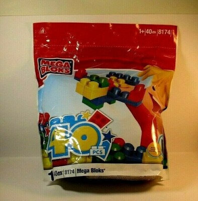 Mega Bloks 8174 LOTS OF BLOCKS First 40 Pieces Sealed NEW