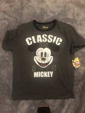 New Classic Mickey Mouse T Shirt Size Large 90 Years Anniversary W/Tags Ringer