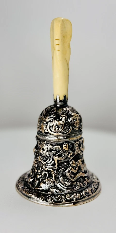 Campana de cena Gorham florentina de principios de 1900 plateada #042 5 1/4" x 2 3/4" Foto 4 de 4