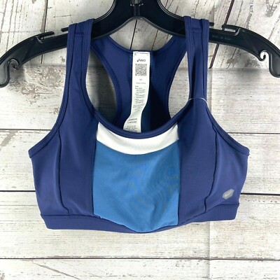 ASICS Navy Color Block Racerback Sports Bra