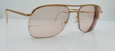 Vintage Logo Paris 117 Gold Pilot Half-Rim Metal Sunglasses France FRAMES ONLY