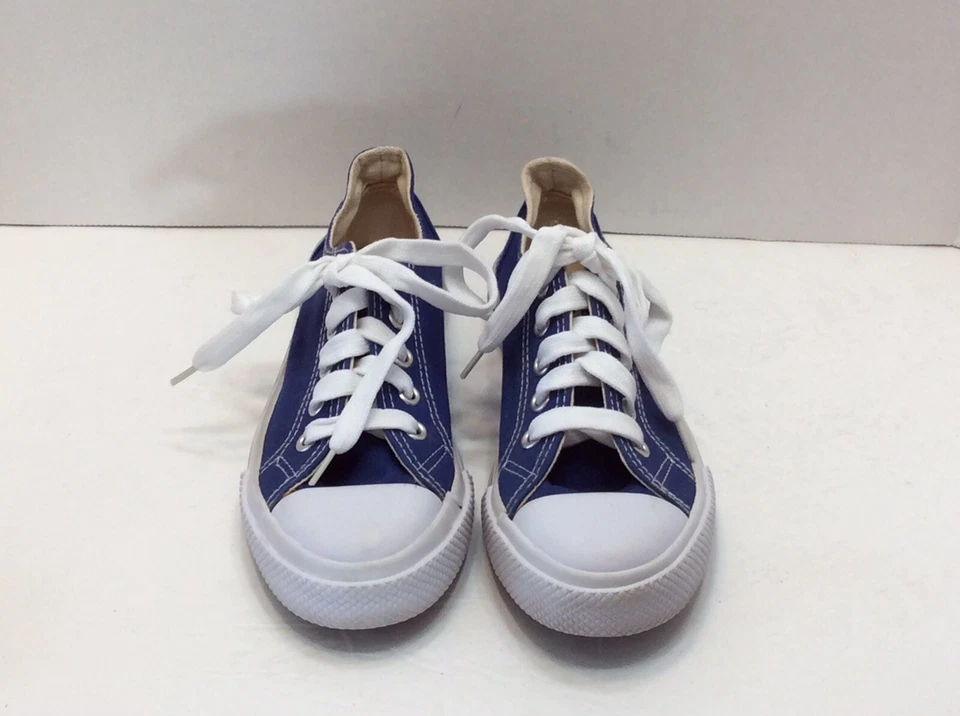 JOE BOXER. Zapatillas deportivas clásicas azules de caña baja para niños jóvenes niños niñas talla 1 Foto 2 de 4