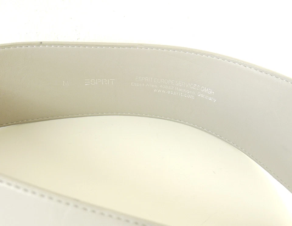 ESPRIT Gürtel Breit Leder Kunstleder Belt Hellgrau Grau Gr. M  - Bild 4 von 4
