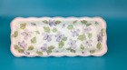 Andrea By Sadek Porcelain White & Purple Violet 6.5" Rectangular Trinket Dish