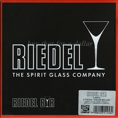 *NEW*Riedel Bar O Spirits Wine Glass Set-Crystal-Brandy-Cognac-Whisky-Whiskey