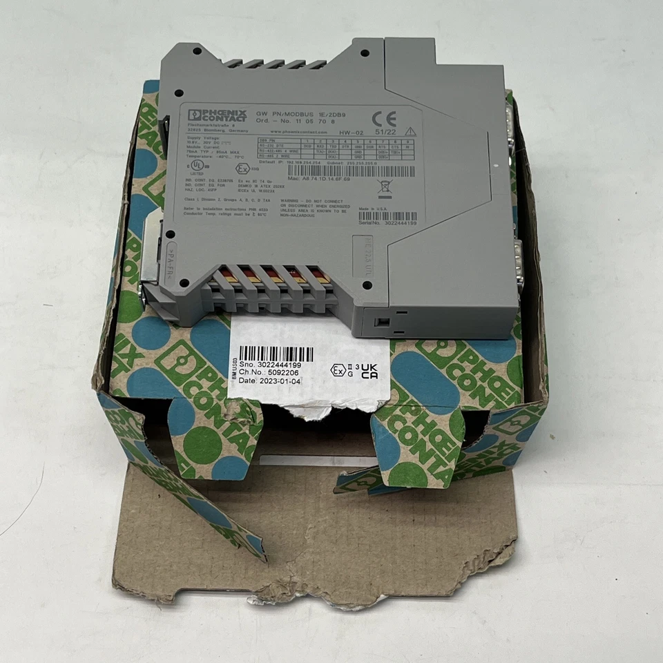 Phoenix Contact GW PN/MODBUS 1E/2DB9 Interface Converter 1105708 | New Open Box - Image 2 of 4
