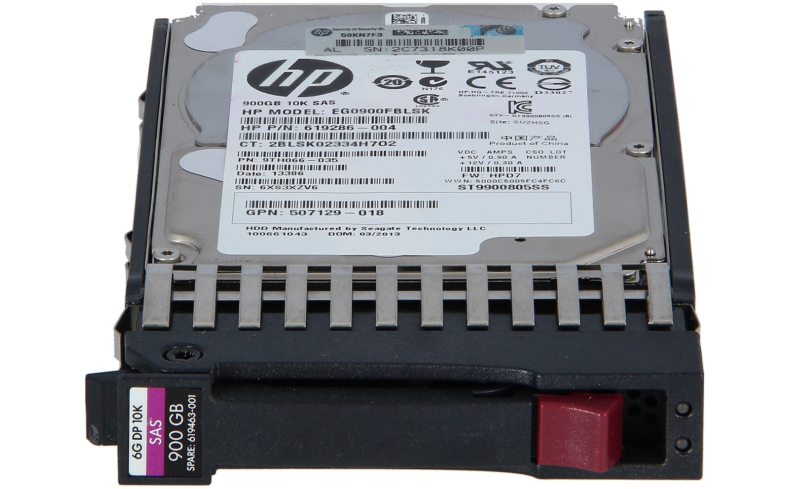 HP 619463-001 - HP 900 GB 10K SAS 6G 2.5 DP ENT HDD
