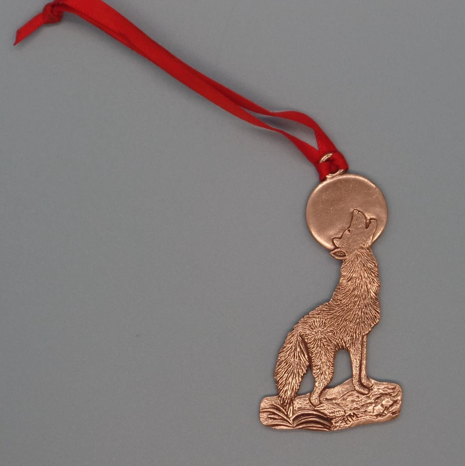 Волк воет олова подвеска полная луна помеченный HM 2-стороннее ожерелье украшение - Изображение 2 из 4