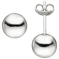 Ohrstecker Ohrringe Kugel 8Mm KüGelchen GläNzend 925 Silber Rhodiniert, Damen
