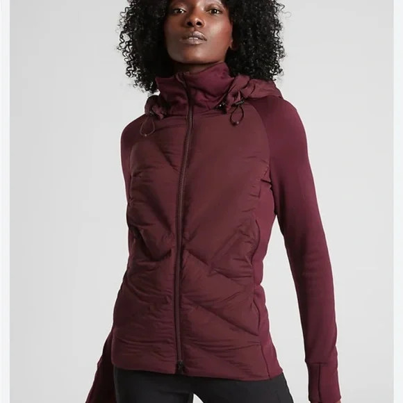 Athleta Inlet Jacket DOWN INSULATION, Burgundy SI… - image 2