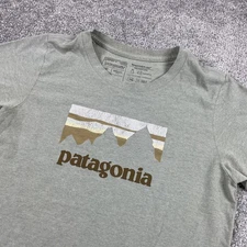 Patagonia T Shirt Womens Small Responsibili Tee Mountains Spell Out Outdoors