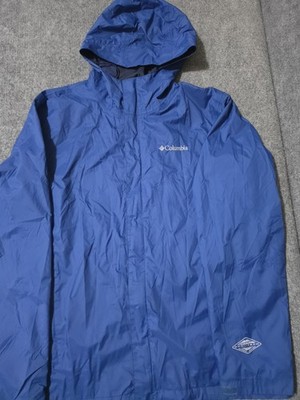 Columbia Omni-Tech Waterproof Breathable Lightweight Blue Hoodie Jacket Size M
