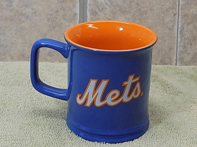New York Mets MLB Ceramic Coffee Mug Blue Orange Official Logo - Image 2 of 4