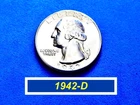1942-D Washington Quarter  ➪  "AU-UNC"  ➪  GEAT DETAILS  ➪ 242Da
