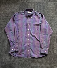 Rare Made In USA Burberry Synth Wave Pattern Long Sleeve Button Down Shirt L
