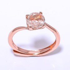 Morganite Quartz Gemstone Rose Gold Plated Ring Ad C777-3