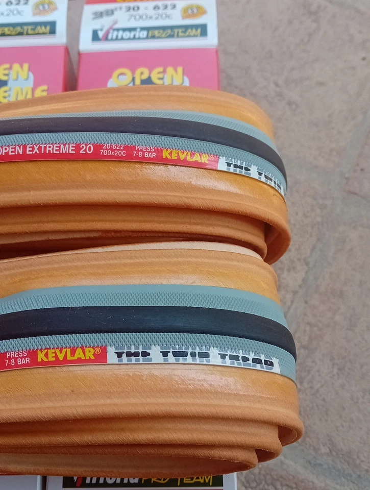 Nib Vittoria Open Tubular 700x20 Pair L'Eroica Colnago White Tires... - Image 4 of 4