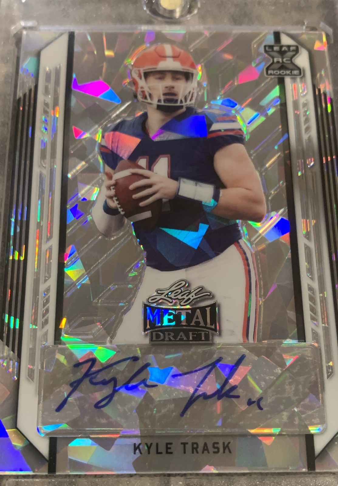 2021 Leaf Metal Draft - Kyle Trask #BA-KT1 Silver Crystals /50 (AU, RC)