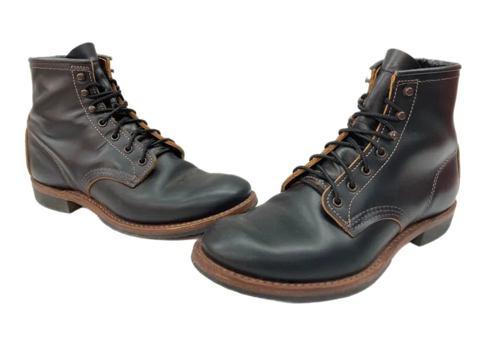 RED WING 9060 Beckman Flatbox Black Leather Work Boots Men's Size 6.5D Box Incl