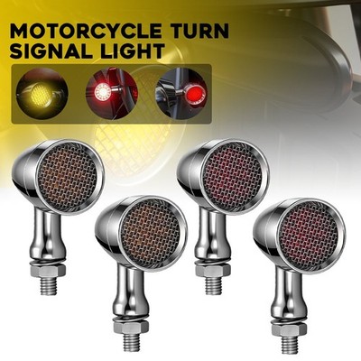 Motorcycle LED Turn Signal Blinker Lights 4X For Yamaha Suzuki Honda Kawasaki