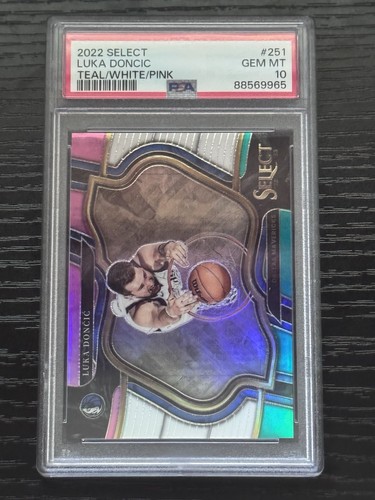 2022 PANINI SELECT #251 LUKA DONCIC TEAL/WHITE/PINK 34/49 PSA 10