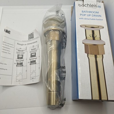 Bachlein Bathroom Pop Up Drain w/ Detachable Basket Brass Finish