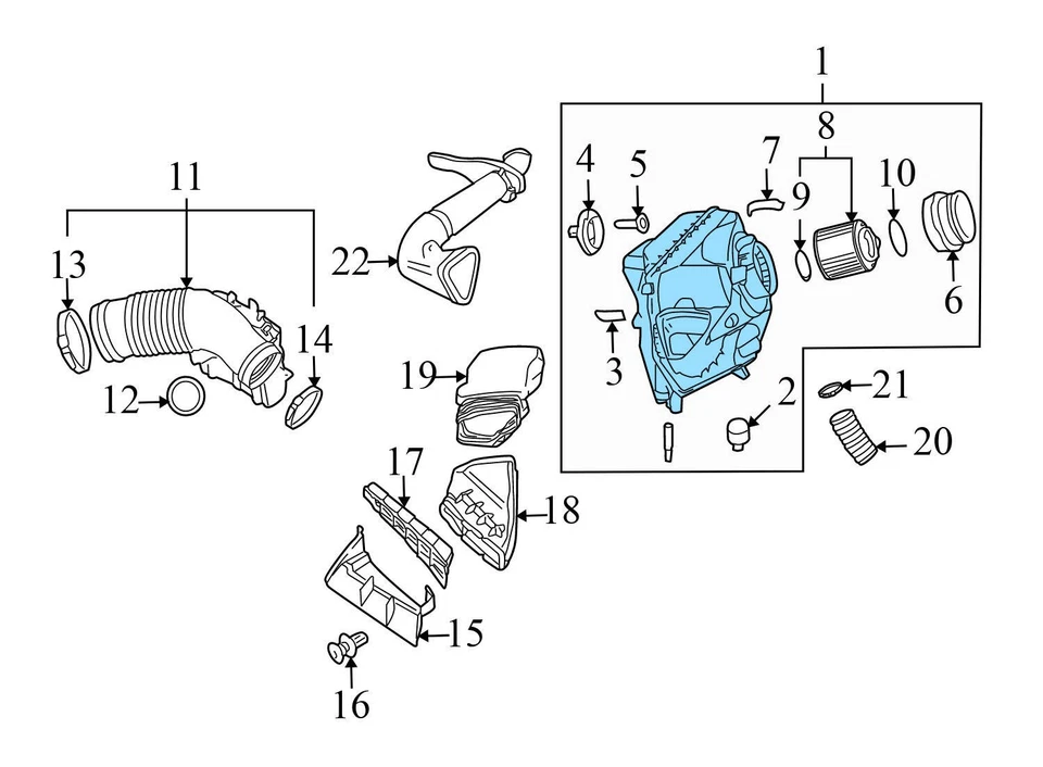 2005-2011 AUDI A6 QUATTRO 4.2L - Caixa de filtro de ar do motor - METADE superior - Imagem 4 de 4