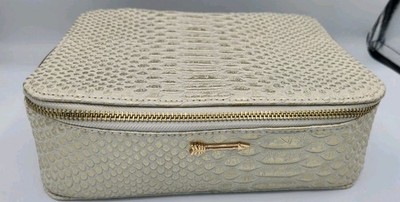  STELLA & DOT Travel Jewelry Ivory Exotic Box Snake Skin