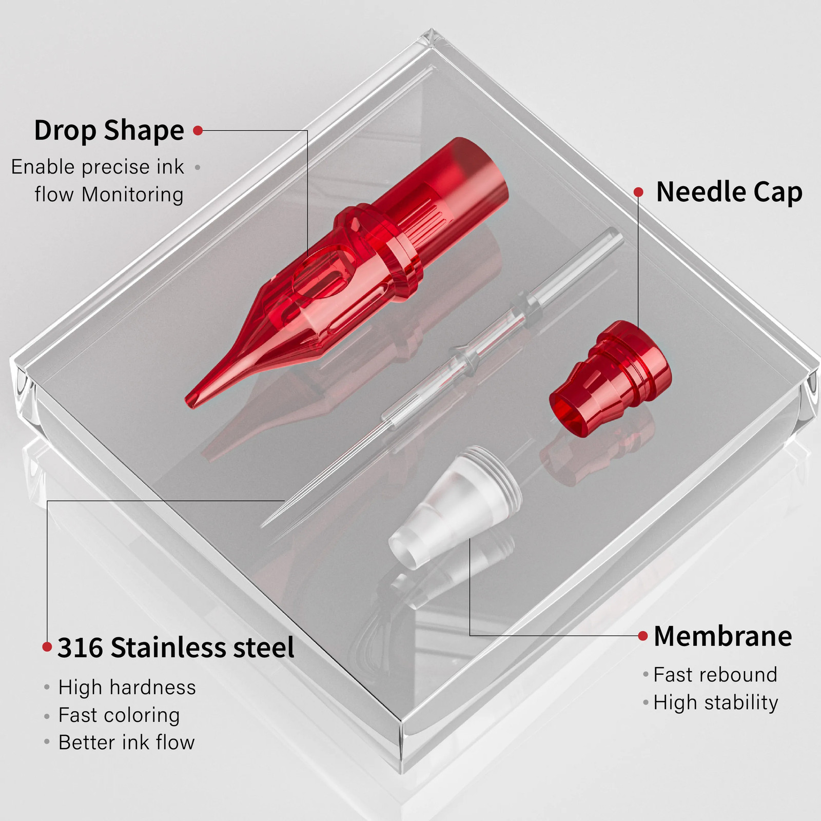 20/50Pcs Neebol Tattoo Cartridge Needles Mixed Size Assorted round Liner Shader 