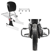 Set: Sissybar Kompatibel Mit Harley Davidson Dyna Super Glide Custom 06-15 Craft
