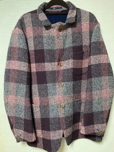 45rpm Men's Tailored Jacket L Multicolor Check Wool Made in Japan image 8