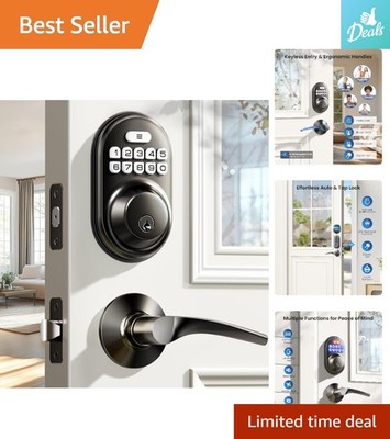 Secure Keyless Entry Lock with Lever Handles - Easy Install & Anti-Peeping Code