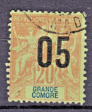 TIMBRE 1912 COLONIES FR. GRANDE COMORE N° 23-OBL.TB-VSCAN R/V