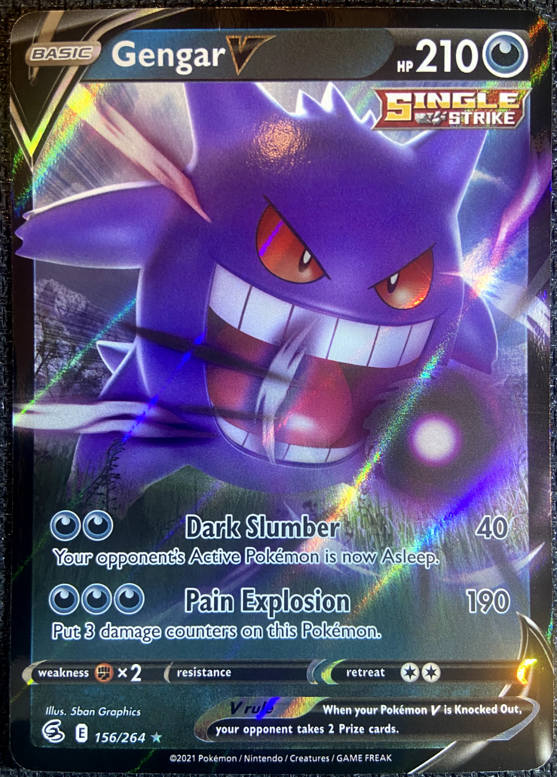 Gengar V 156/264 Fusion Strike Pokemon English Ultra Rare 2021