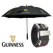 Official Guinness Gift Set for Men Umbrella & Leather Belt Auto Open Windproof