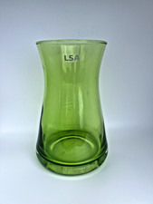 Stunning Vintage LSA International Handblown Glass Vase Green 8"