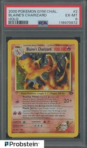 2000 Pokemon Gym Challenge #2 Blaine's Charizard Holo PSA 6 EX-MT