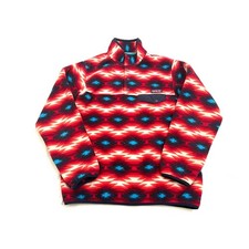Patagonia Aztec Synchilla Snap-T Pullover Womens Medium Red Southwestern Fleece