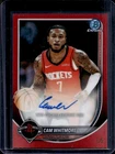 2025-26 Bowman Cam Whitmore Chrome Auto Autograph Red Refractor #/5 Rockets