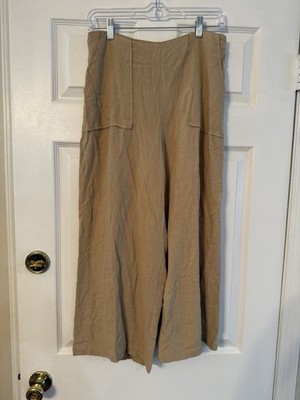 Good Luck Gem Women s Medium Tan Wide Leg Casual Pants