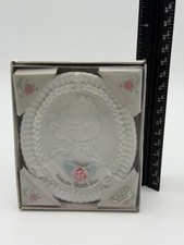 VTG PRECIOUS MOMENTS SMALL 3D PINK ROSE CHRISTENING BAPTISM OVALPLAQUE KEEPSAKE