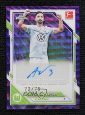 2025-26 Chrome Bundesliga Purple Wave Refractor 72/75 Mohammed Amoura Auto 0t9q
