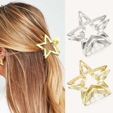 Star Hair Clips Gold Medium Metal Claw Clips Fancy Hair Accessories for Women